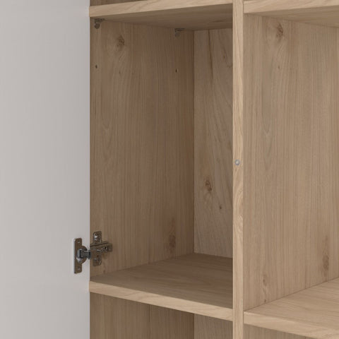 Stylish Two-Tone Bookcase with Multiple Shelves and Stylish Glossy Finish