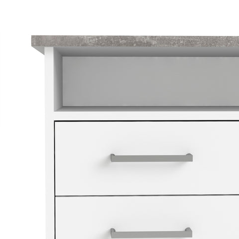 Modern Minimalist Working Desk with Easy Gliding Drawers and Storage Shelves