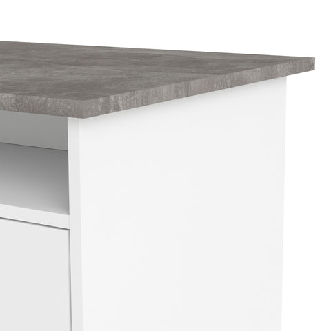 Modern Minimalist Working Desk with Easy Gliding Drawers and Storage Shelves