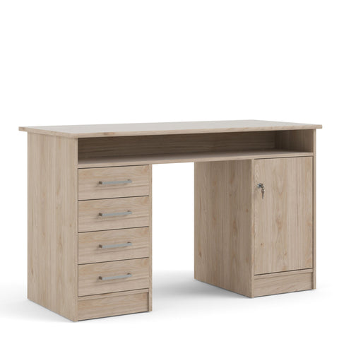 Modern Minimalist Working Desk with Easy Gliding Drawers and Storage Shelves
