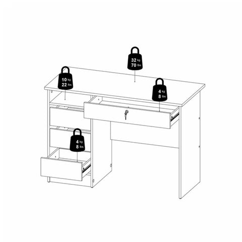 Modern Desk with Minimalist Design and Easy Gliding Drawers