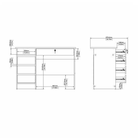 Modern Desk with Minimalist Design and Easy Gliding Drawers