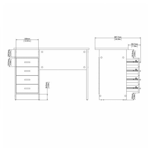 Modern Working Desk with Minimalist Design and Drawers
