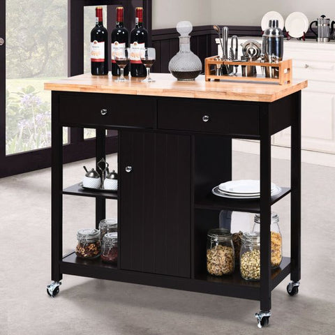 Elegant and Stylish Kitchen Island Cart with Open Shelves and Ample Storage