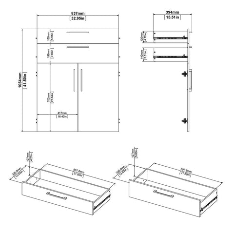Stylish Laminated Board Bookcase with Doors and Extra Storage Shelves