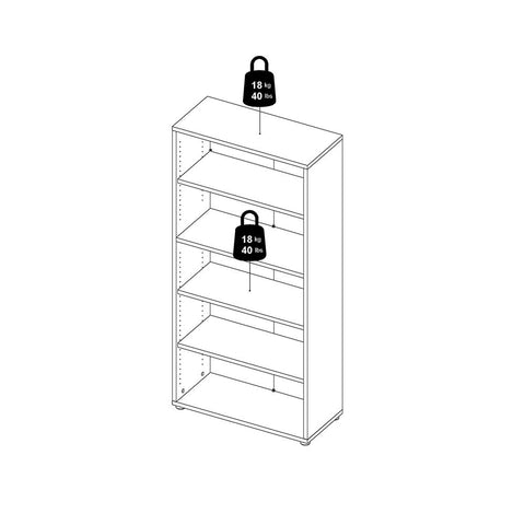 Stylish Laminated Board Bookcase with Doors and Extra Storage Shelves