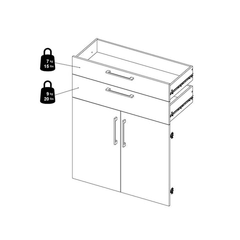 Stylish Laminated Board Bookcase with Doors and Extra Storage Shelves