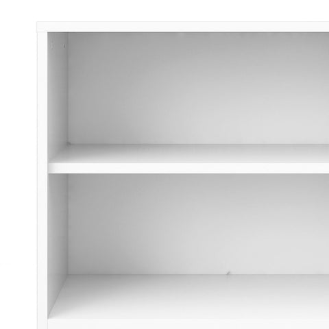 Stylish Laminated Board Bookcase with Doors and Extra Storage Shelves