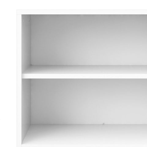 Stylish Laminated Board Bookcase with Doors and Multiple Storage Shelves