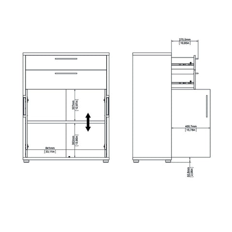 Stylish Laminated Board Bookcase with Doors and Storage Shelves