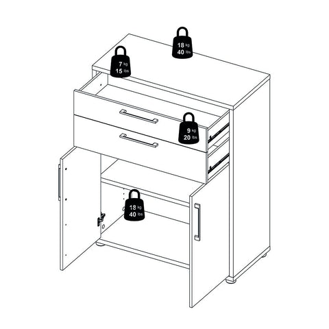Stylish Laminated Board Bookcase with Doors and Storage Shelves