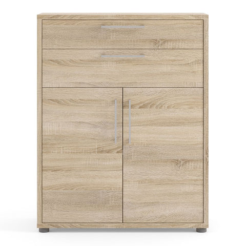 Stylish Laminated Board Bookcase with Doors and Storage Shelves