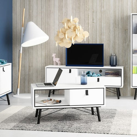 Contemporary Coffee Table with 1 Drawer in 101cm Width