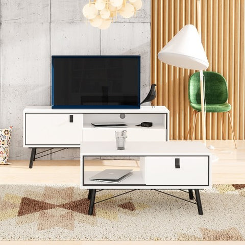 Contemporary Coffee Table with 1 Drawer in 101cm Width