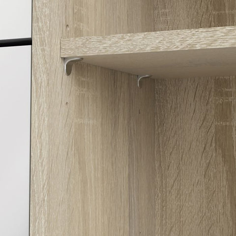 Modern Stylish Shoe Cabinet with Flip Down Doors and Ample Storage in White
