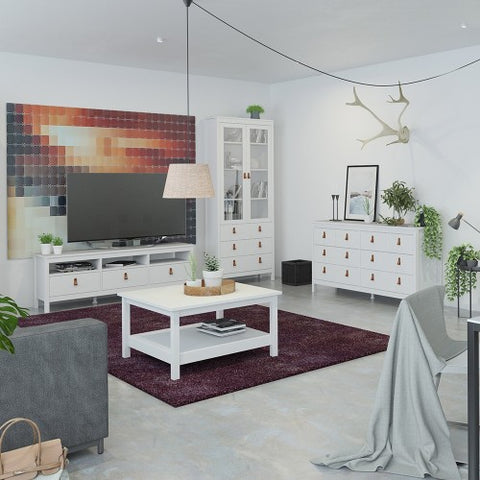 Spanish Villa Coffee Table Spacious Surface in Matt Black or White