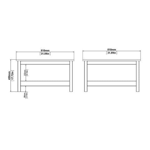 Spanish Villa Coffee Table Spacious Surface in Matt Black or White