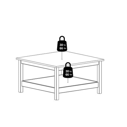 Spanish Villa Coffee Table Spacious Surface in Matt Black or White