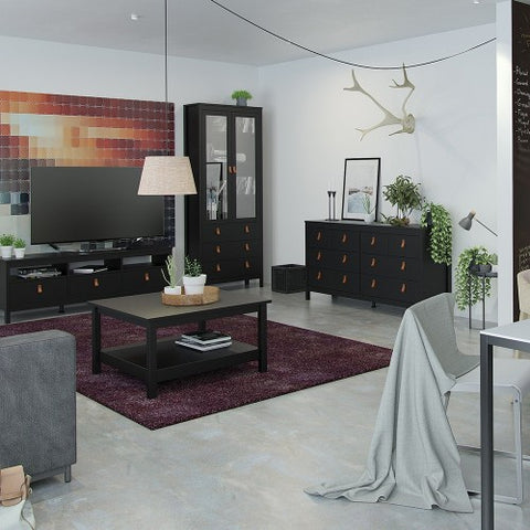 Spanish Villa Coffee Table Spacious Surface in Matt Black or White