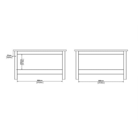 Spanish Villa Coffee Table Spacious Surface in Matt Black or White