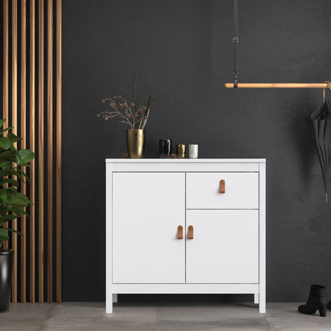 Stylish Sideboard with Brown Leather Loop in 94cm Length