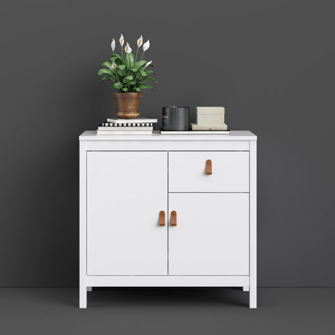 Stylish Sideboard with Brown Leather Loop in 94cm Length