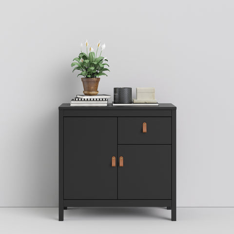 Stylish Sideboard with Brown Leather Loop in 94cm Length