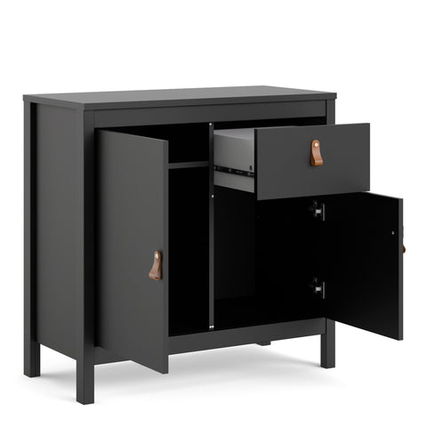 Stylish Sideboard with Brown Leather Loop in 94cm Length