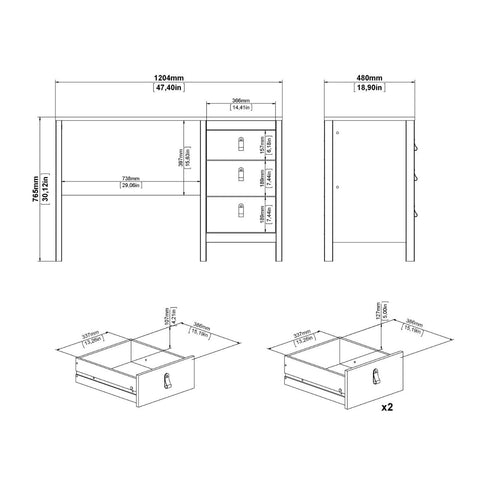Modern Wood Working Desk with Spacious Design and Easy Glide Drawers