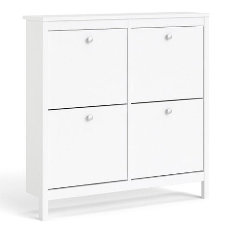 Modern Contemporary Shoe Cabinet with 4 Drawers in White or Matt Black