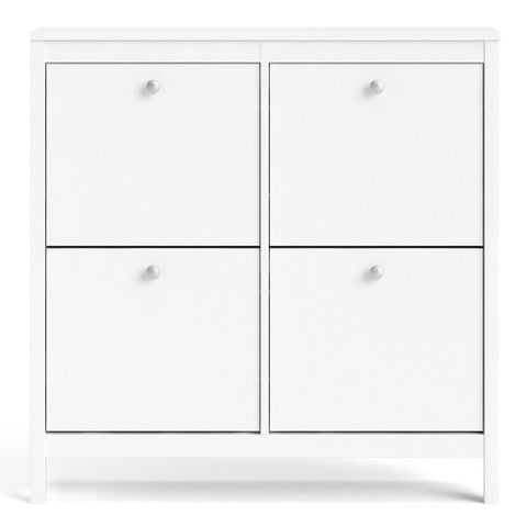 Modern Contemporary Shoe Cabinet with 4 Drawers in White or Matt Black