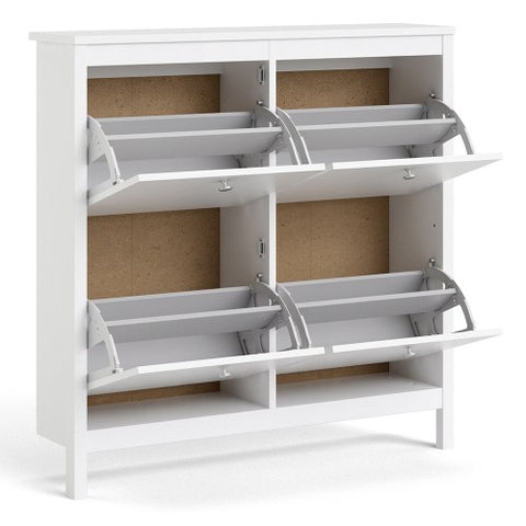 Modern Contemporary Shoe Cabinet with 4 Drawers in White or Matt Black