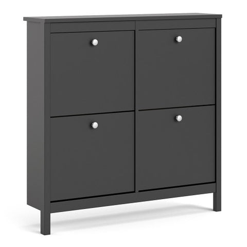 Modern Contemporary Shoe Cabinet with 4 Drawers in White or Matt Black