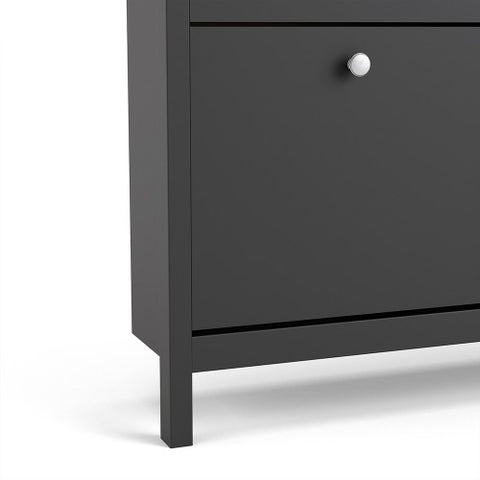 Modern Contemporary Shoe Cabinet with 4 Drawers in White or Matt Black