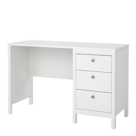 Modern Sleek Working Desk with Drawers and Metal Handles