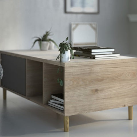 Firenze Coffee Table with Jackson Hickory Oak in White or Black