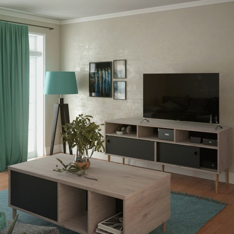 Firenze Coffee Table with Jackson Hickory Oak in White or Black
