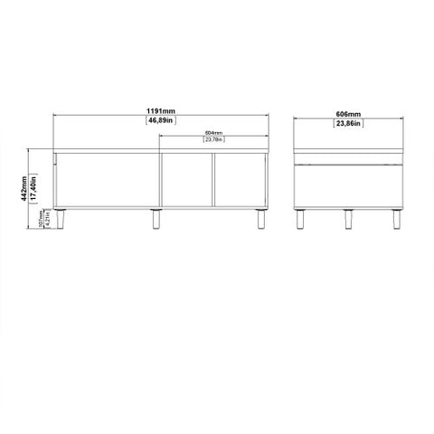 Firenze Coffee Table with Jackson Hickory Oak in White or Black