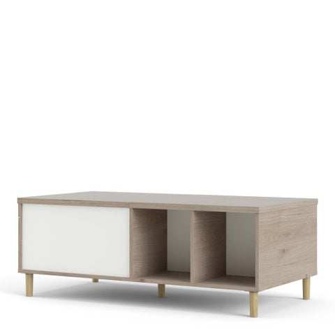 Firenze Coffee Table with Jackson Hickory Oak in White or Black