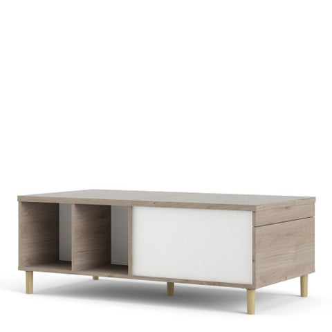 Firenze Coffee Table with Jackson Hickory Oak in White or Black