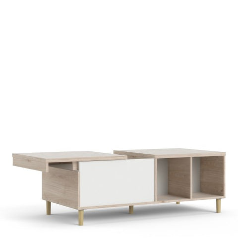 Firenze Coffee Table with Jackson Hickory Oak in White or Black