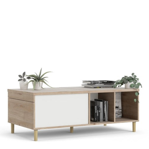 Firenze Coffee Table with Jackson Hickory Oak in White or Black