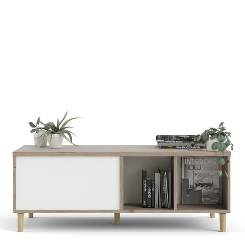 Firenze Coffee Table with Jackson Hickory Oak in White or Black