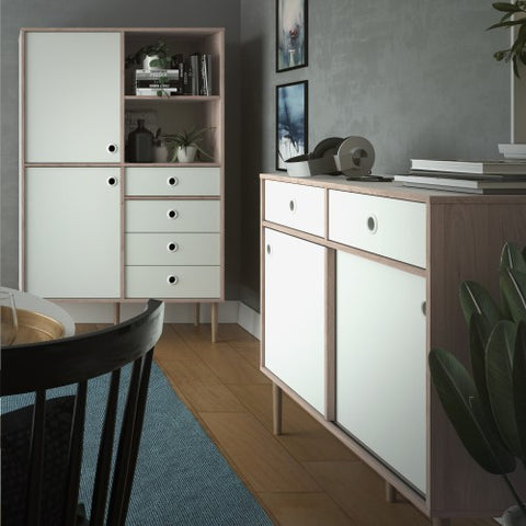 Ferrara Sideboard 2 Cabinet Doors + 2 Drawers with 98cm Width