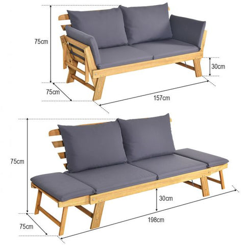 Fairfield Versatile Loveseat Lounger with cushions in Grey