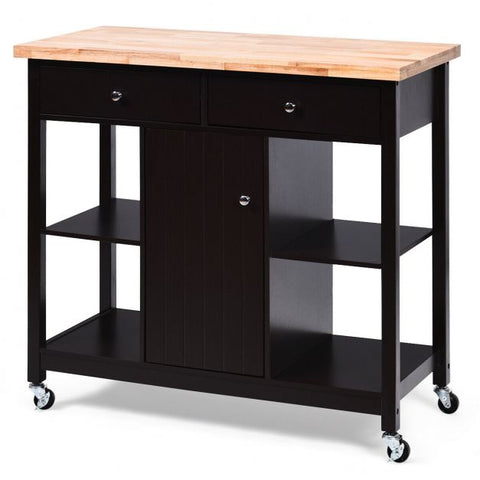 Elegant and Stylish Kitchen Island Cart with Open Shelves and Ample Storage
