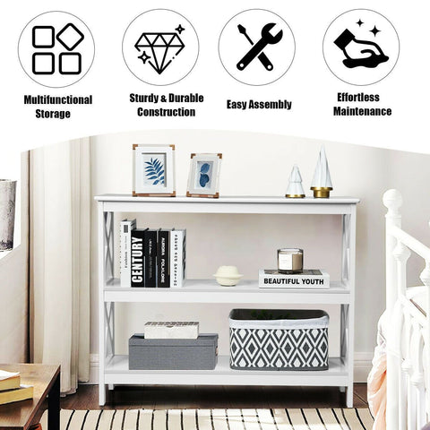 Modern Multifunctional Entryway Console Table with Industrial Design