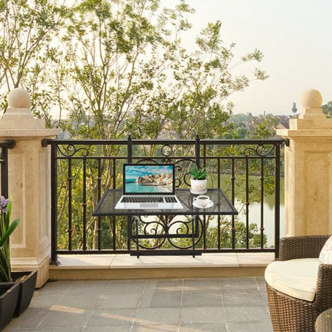 Patio Compact Desk Planter with Folding Design and Adjustable Height