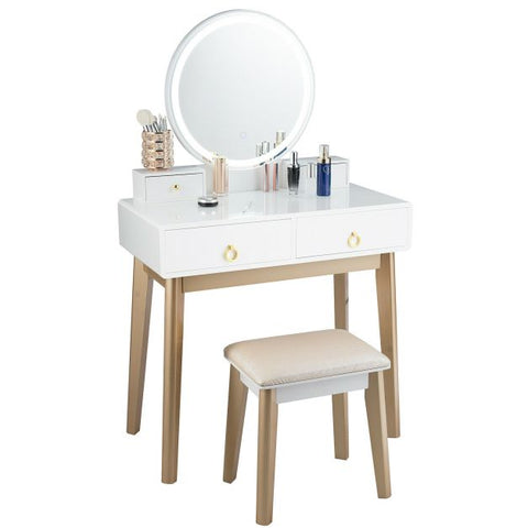 Upper Class Dressing Table with Mirror and Stool