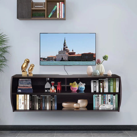 Versatile and Spacious Wall-Mounted TV Stand with Easy Cable Management